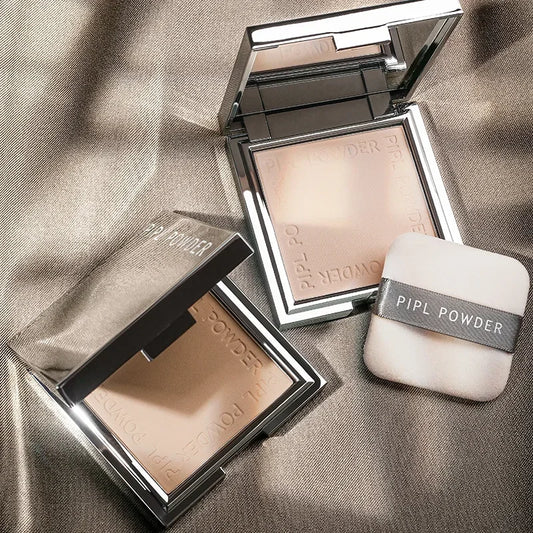 Makeup Compact Powder Concealer Silver Square Brighten Pressed Powder Oil-control Long Lasting Waterproof Girls Cosmetic Powder