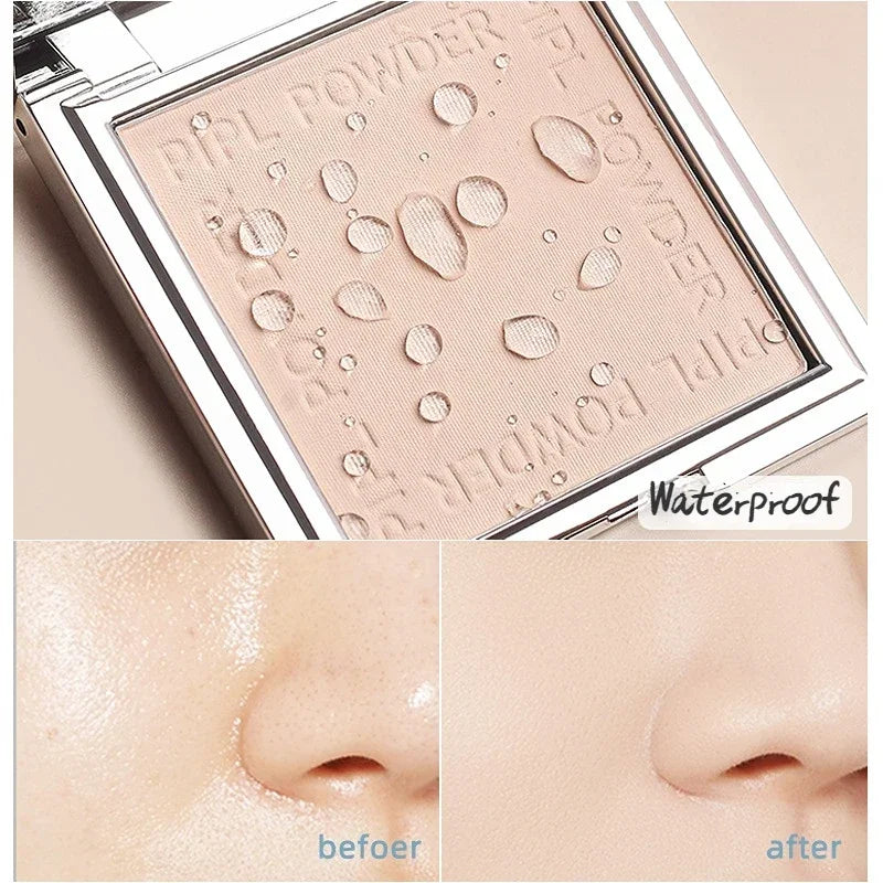 Makeup Compact Powder Concealer Silver Square Brighten Pressed Powder Oil-control Long Lasting Waterproof Girls Cosmetic Powder