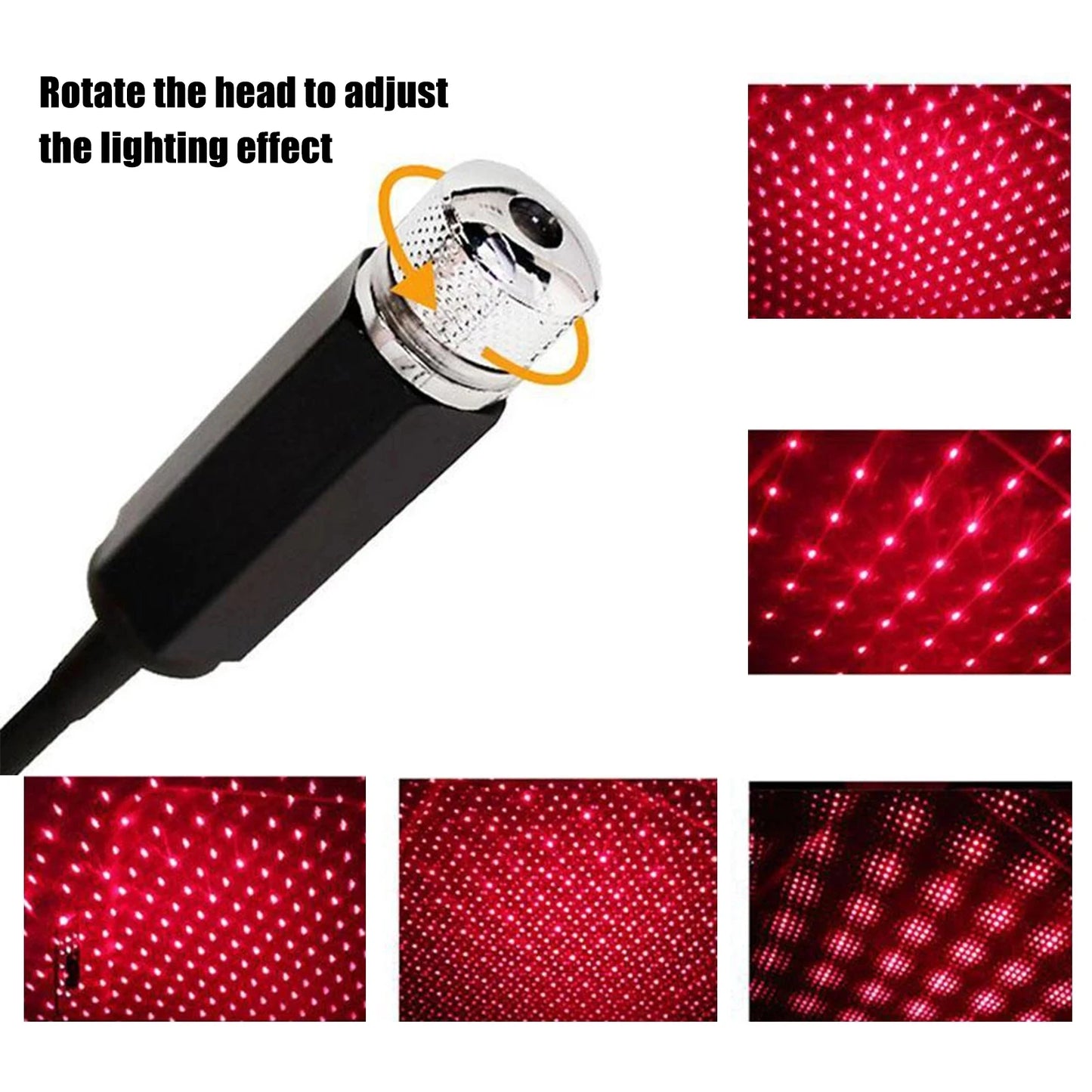 Car Romantic LED Starry Sky Night Light 5V USB Powered Galaxy Star Projector Lamp for Car Roof Room Ceiling Decor Plug and Play