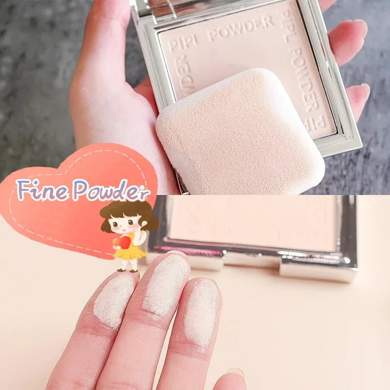 Makeup Compact Powder Concealer Silver Square Brighten Pressed Powder Oil-control Long Lasting Waterproof Girls Cosmetic Powder